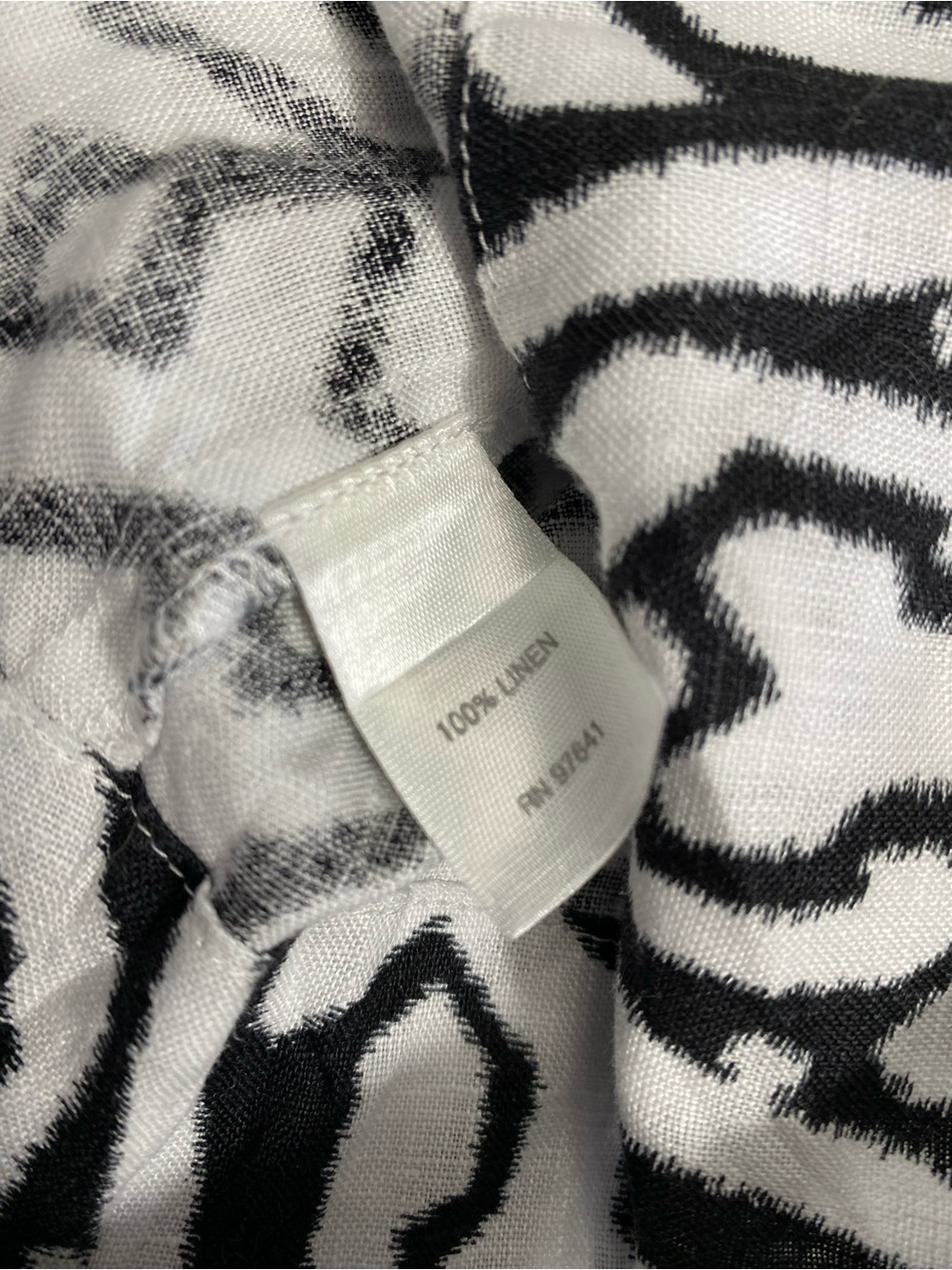J. Jill Black and White Abstract Linen-Blend Dress Petite Small - Picture 16 of 16